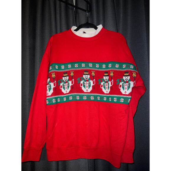 Ugly Christmas Sweater Xmas Sweatshirt Crewneck Size Large - Picture 1 of 2